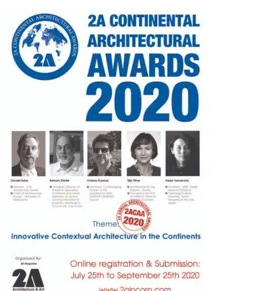 Call for Entries: 2A Continental Architectural Awards 2020