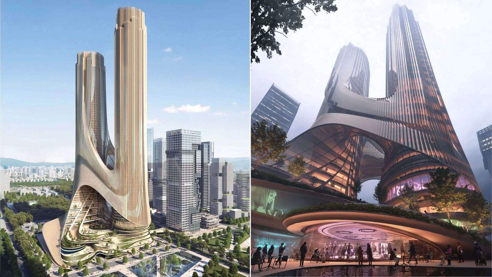 This futuristic mega skyscraper is also a park