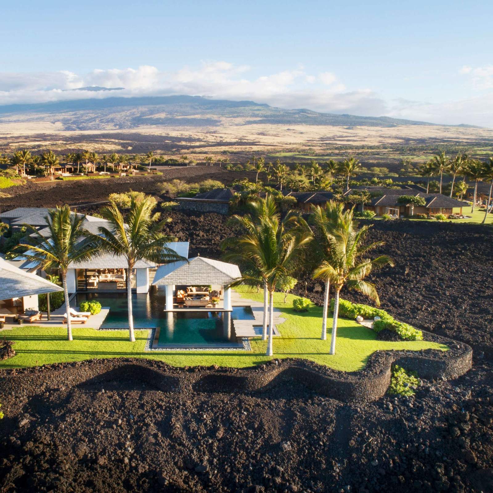 American studio De Reus Architects is constructing a villa on solid lava in Hawaii