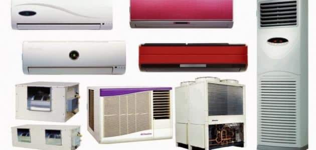 Different types of split air conditioner units with various designs