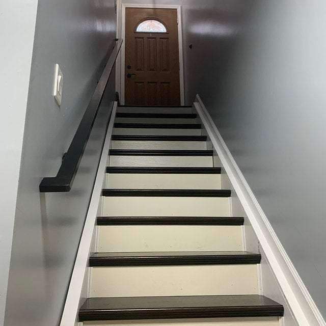 Modern rectangle ADA handrail – 12′  feet=144  inches / Semi gloss black
