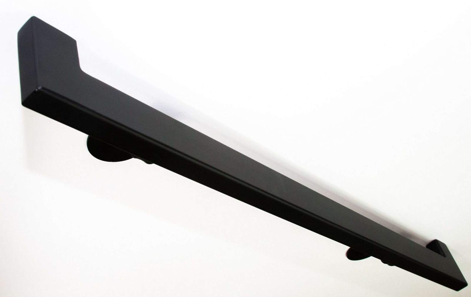 Modern rectangle ADA handrail – 8′  feet = 96  inches / Semi gloss black