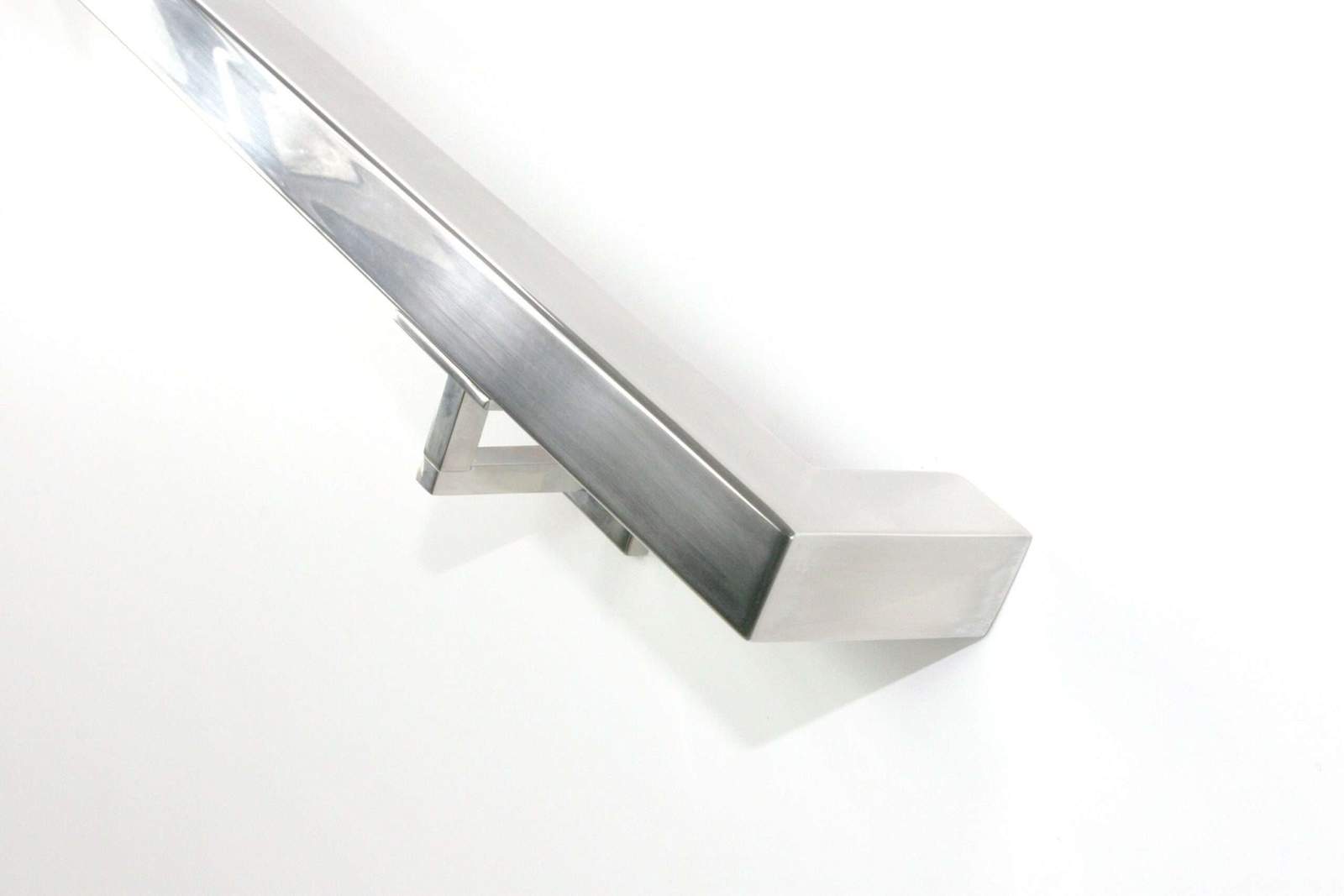 Stainless steel chrome mirror square ADA handrail – 96” in = 8’ ft