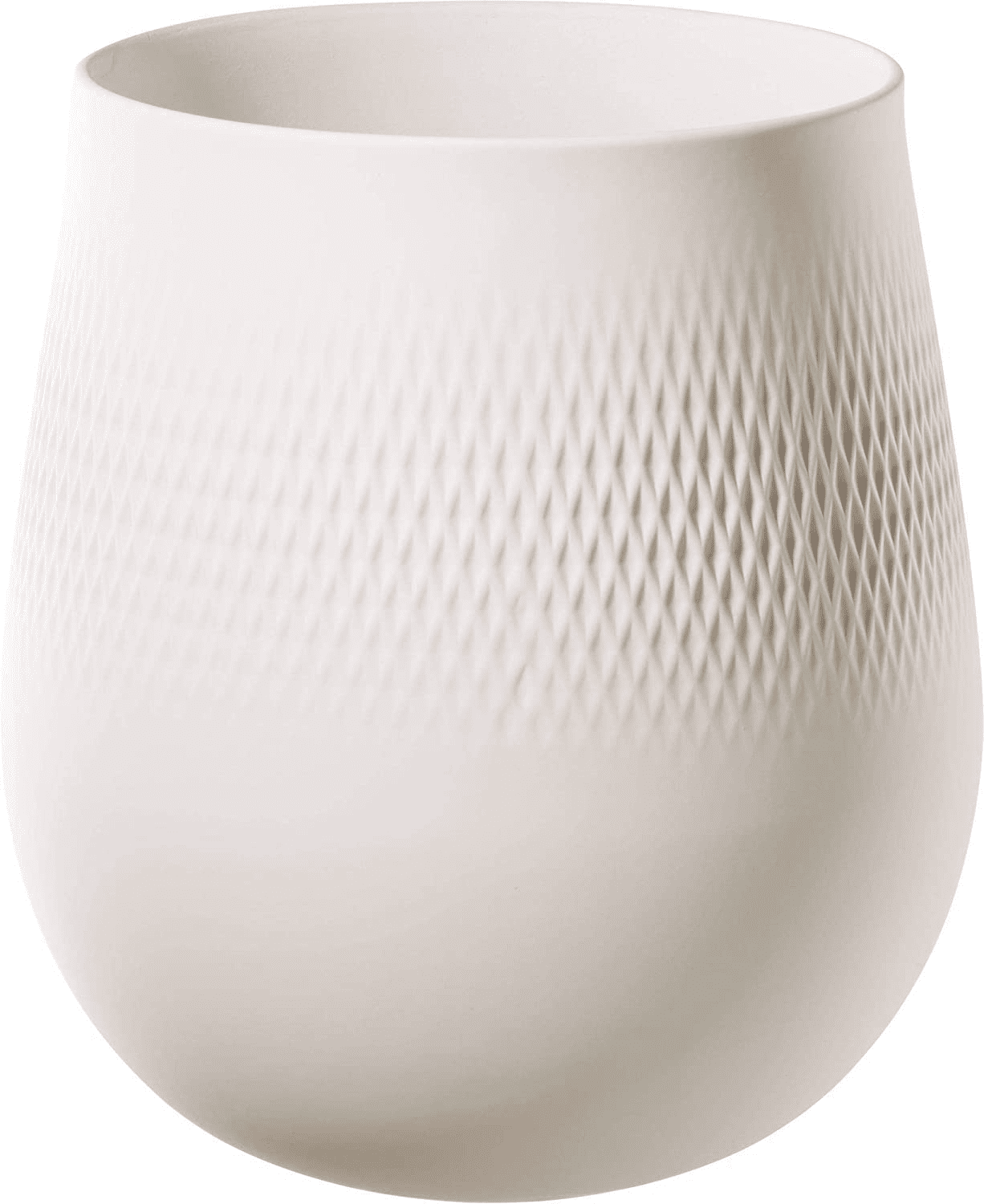 Villeroy & Boch Collier Blanc Tall Vase : Perle, 6.25 in, White – White / 8 in