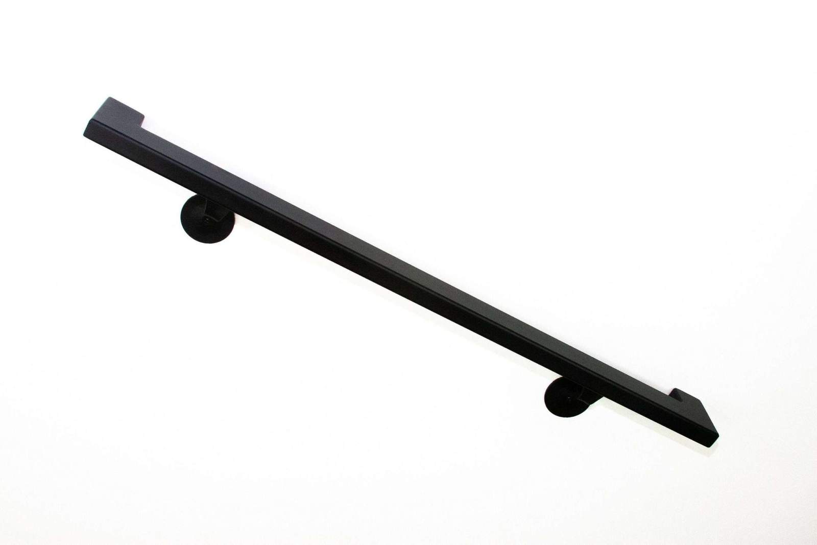 Modern rectangle ADA handrail – 16′  foot=192  inches / Semi gloss black
