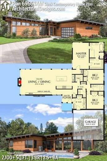 Architectural Designs House Plan 69663AM gives you 3 beds, baths and around over 2,100…