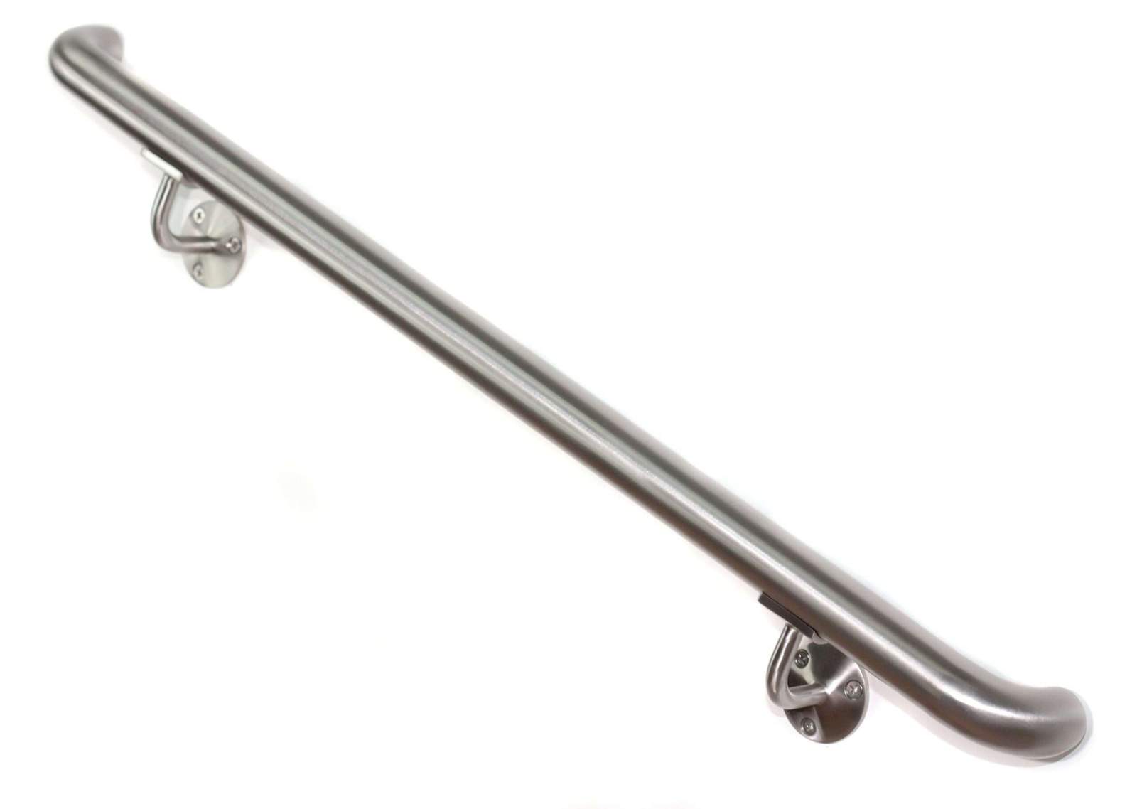 Stainless steel round ADA Handrail brushed nickel – Drywall / Wood stud / 90 in