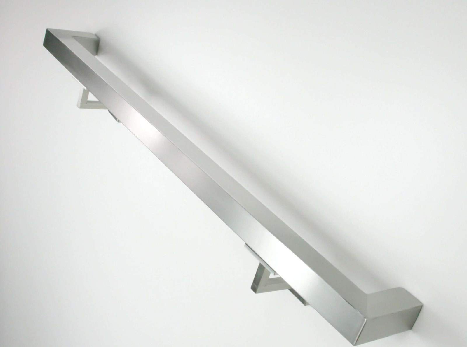 Stainless steel SS brushed nickel modern square ADA handrail – 174 in