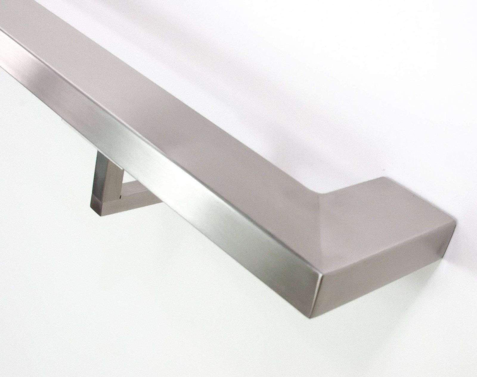 Stainless steel brushed nickel rectangle ADA handrail – 72 in 6ft