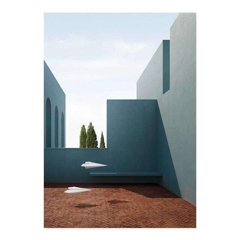 Still Life Modern Building  – Canvas Wall Art Print – 15x20cm / Style J