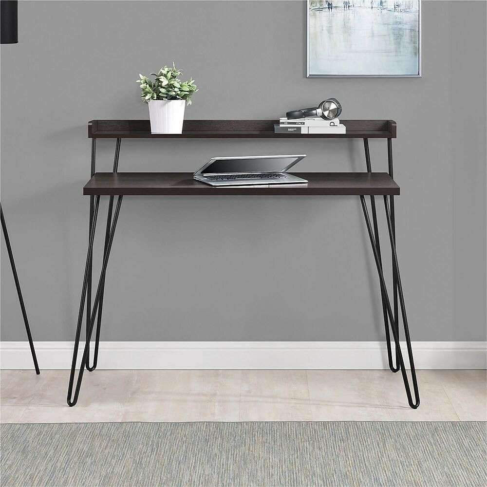 Altra Haven Retro Desk with Riser, Espresso/Gunmetal Grey  (9881196COM) – desk_colour_1000357:Espresso/Grey