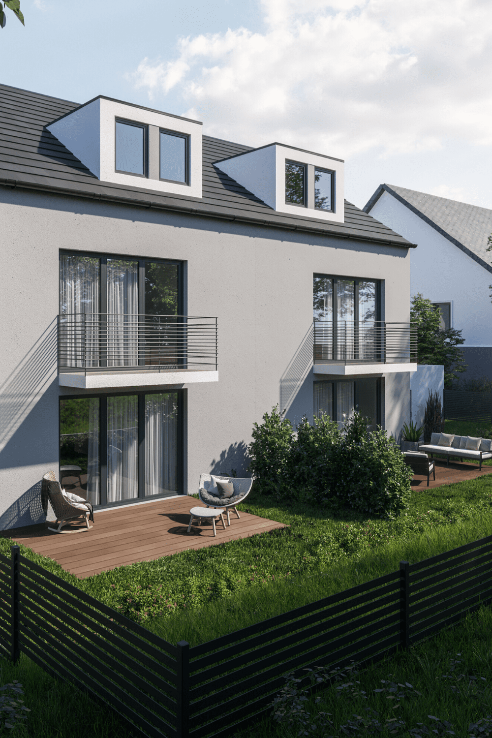 Architectural visualization of a home and beautiful garden in Kelkheim-Ruppertshain