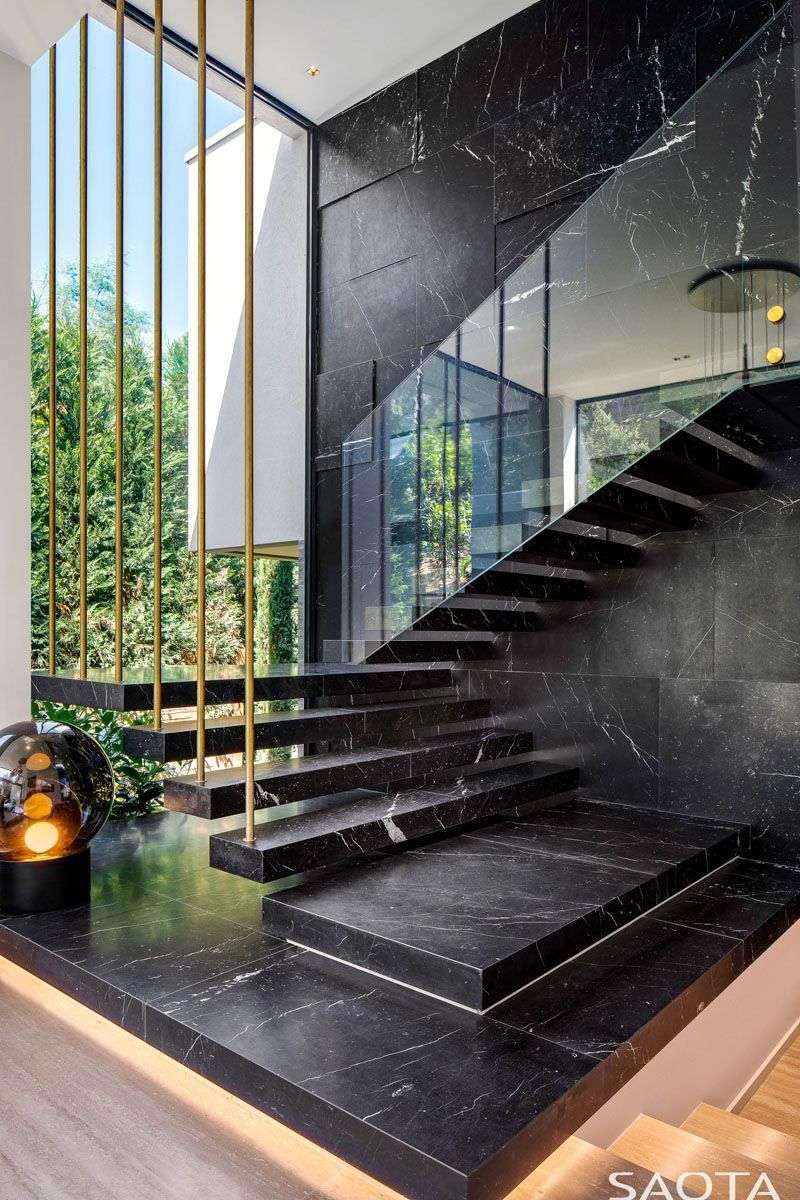 Beautiful black marble stairs