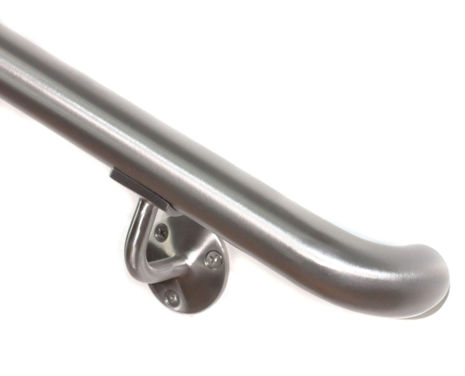 Stainless steel round ADA Handrail brushed nickel – Concrete / concrete / 66 in