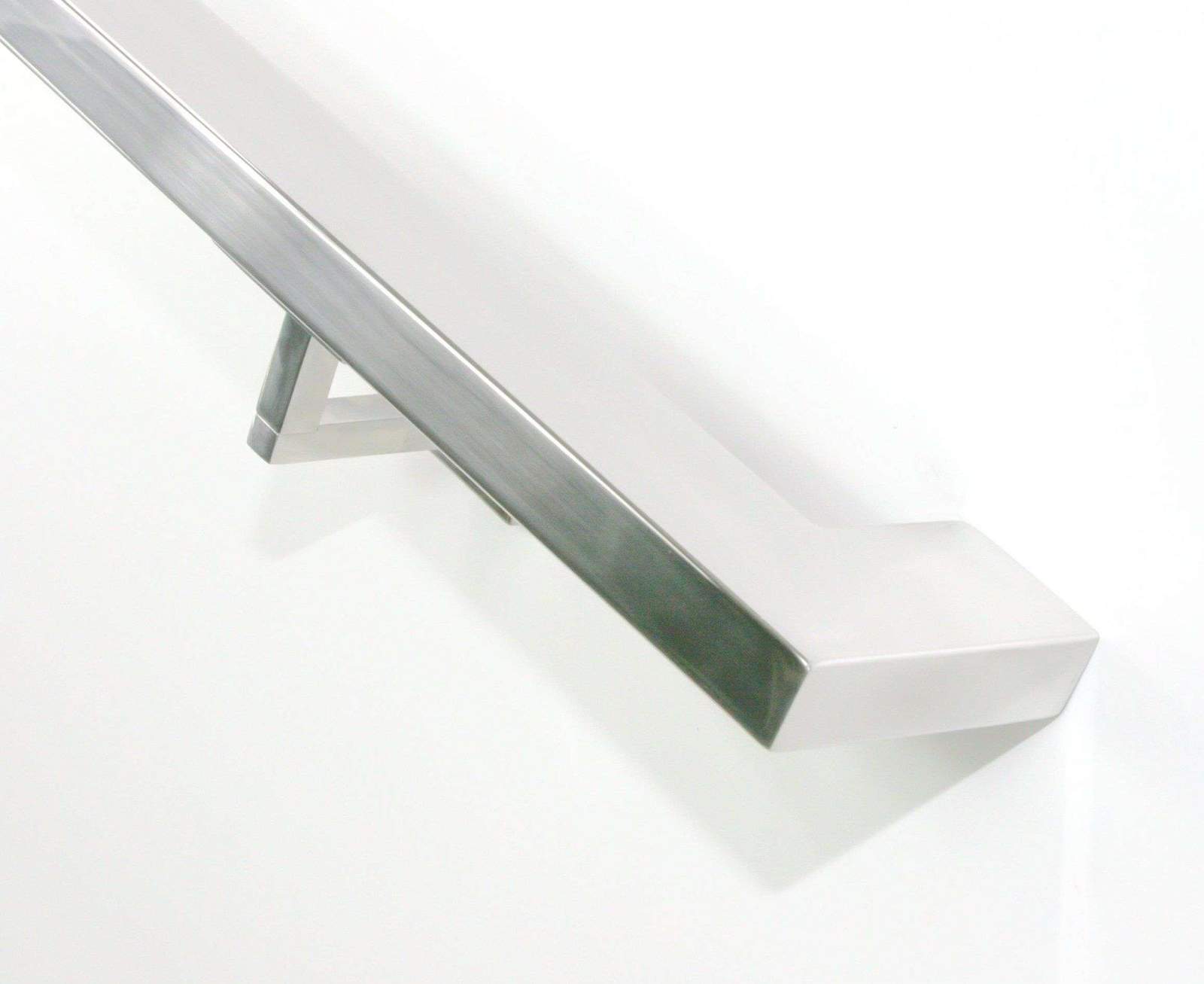 Stainless steel chrome mirror modern rectangle ADA handrail – 24” in = 2’ ft