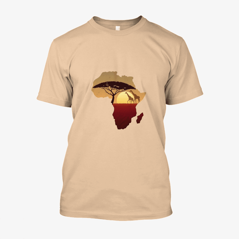 Africa Map Landscape, Africa Cotton T-Shirt | ArchUp