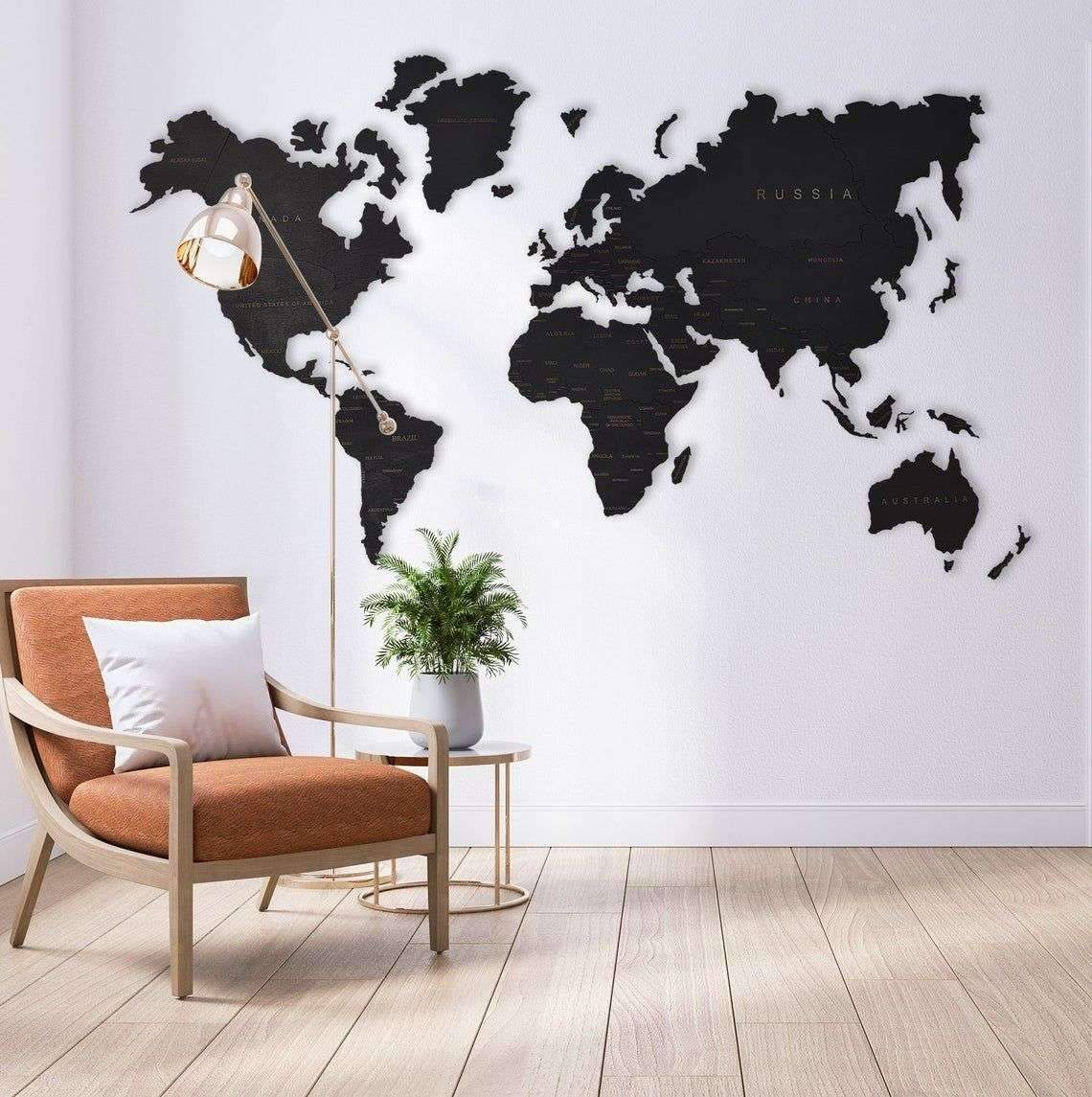 Wooden World Map – M – 39×24 inches (100×60 cm) / STANDARD