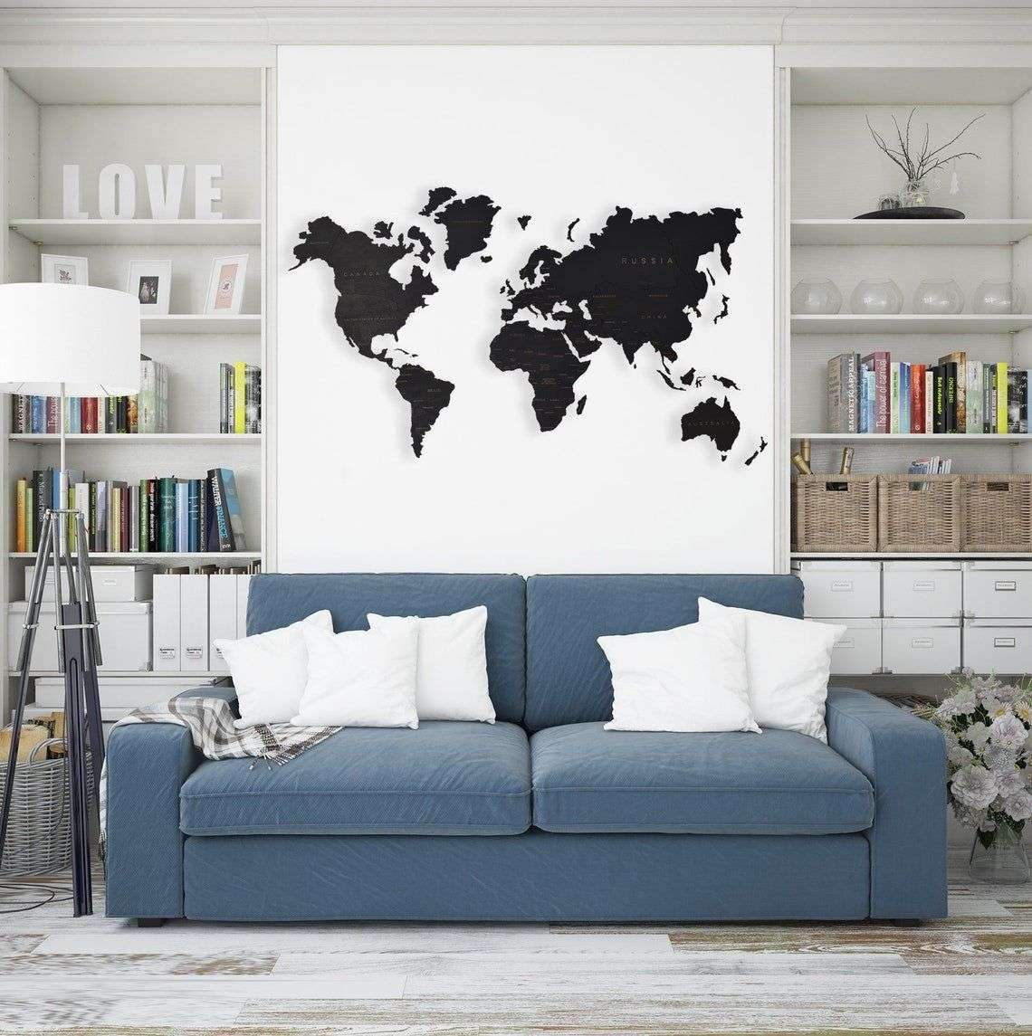 Wooden World Map – XXL – 98×57 inches (250×145 cm) / Blank map