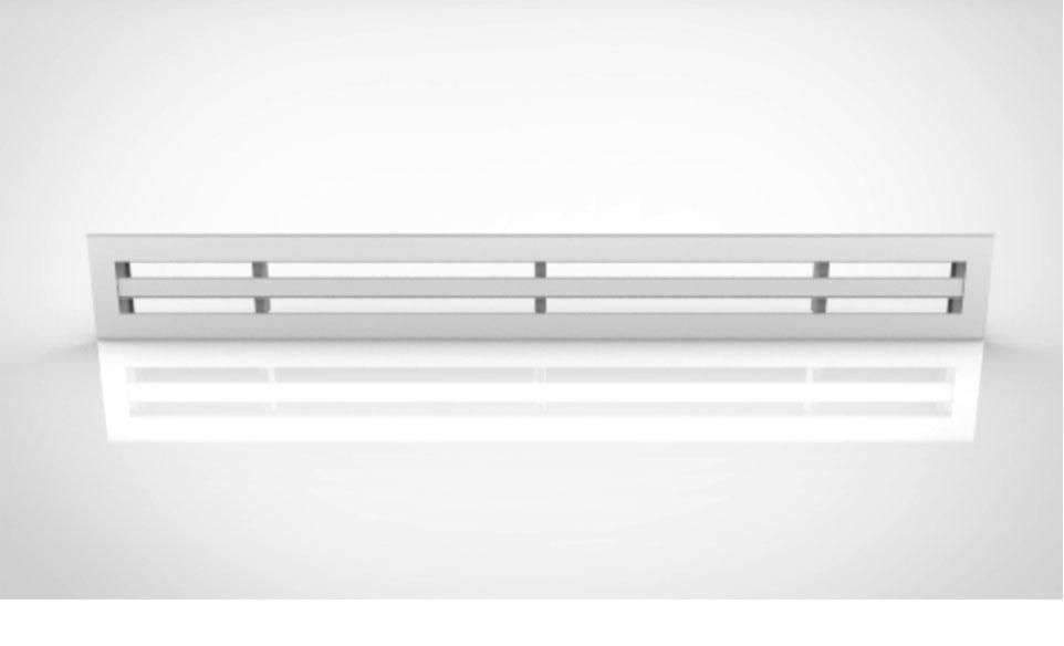Aluminum Linear Diffuser with 1 Slots – DLC – 8 Slots of 1, duct opening width of 14-1.2, 5ft long