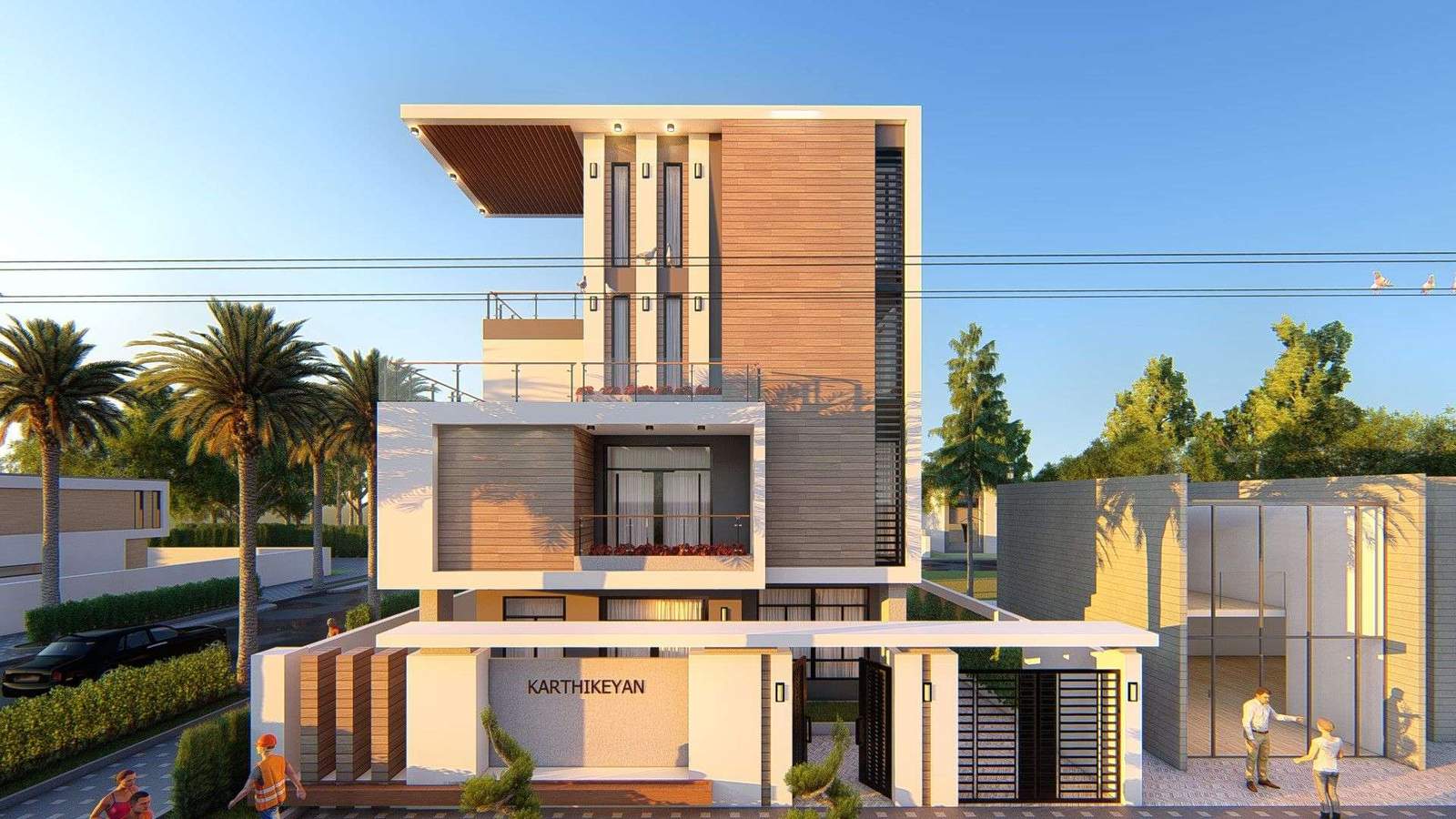 Residence Design | Unbuilt Studio | Minimalistic | Contemporary ideas | Best Elevation | 3D Render |