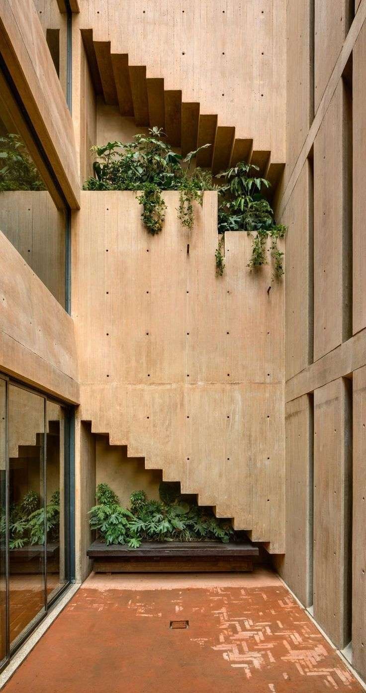 Architect Hector Barrosos concrete housing is built around three patios | Its often the…