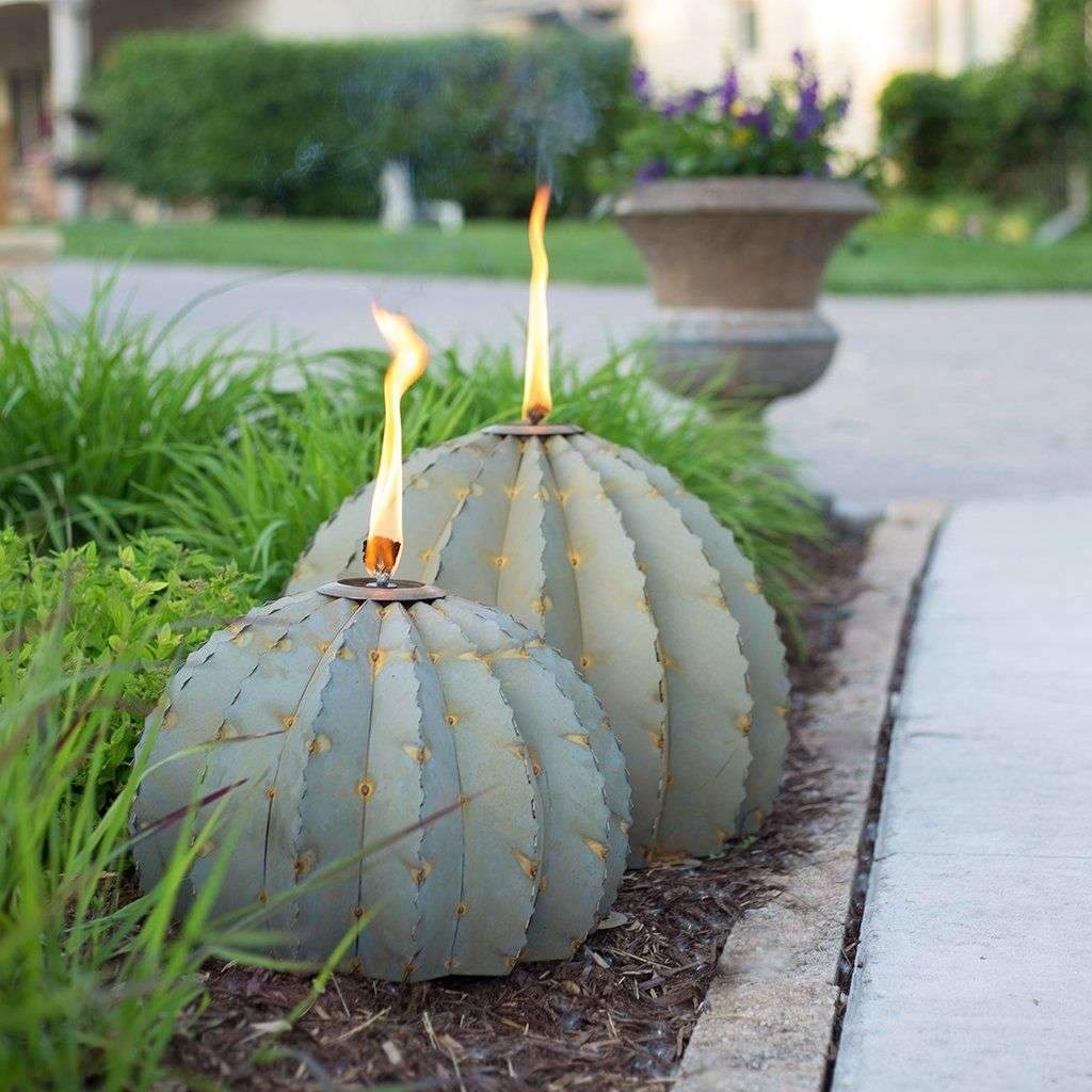 Barrel Cactus Garden Torch – Large