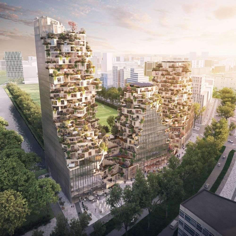 MVRDV’s High Rise Ravel Plaza Complex Features Green Galore In Amsterdam