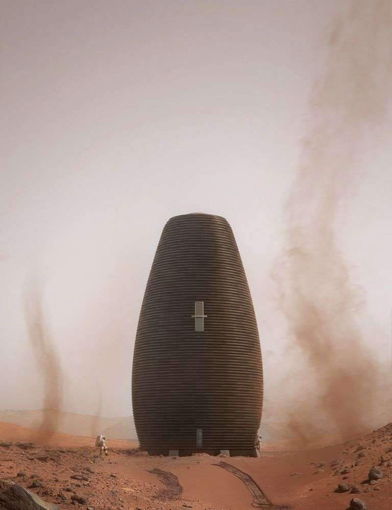 Marsha: 3D Printed Huts on the Martian Surface Sculpted by AI SpaceFactory & NASA
