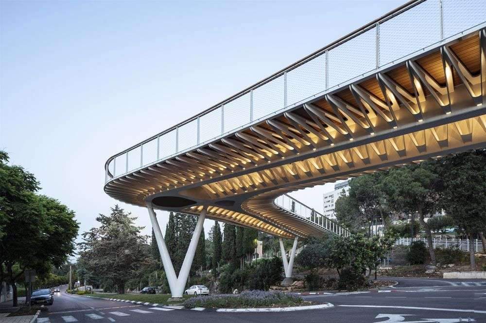 Schwartz Besnosoff Architects + Rolka Studio Weave A Bamboo-Metal Walkway Connecting the City & I.I.T. Campus