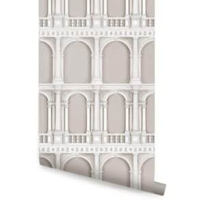 CLASSIC ARCHITECTURE WALLPAPER – PEEL AND STICK – 24×108 / Beige