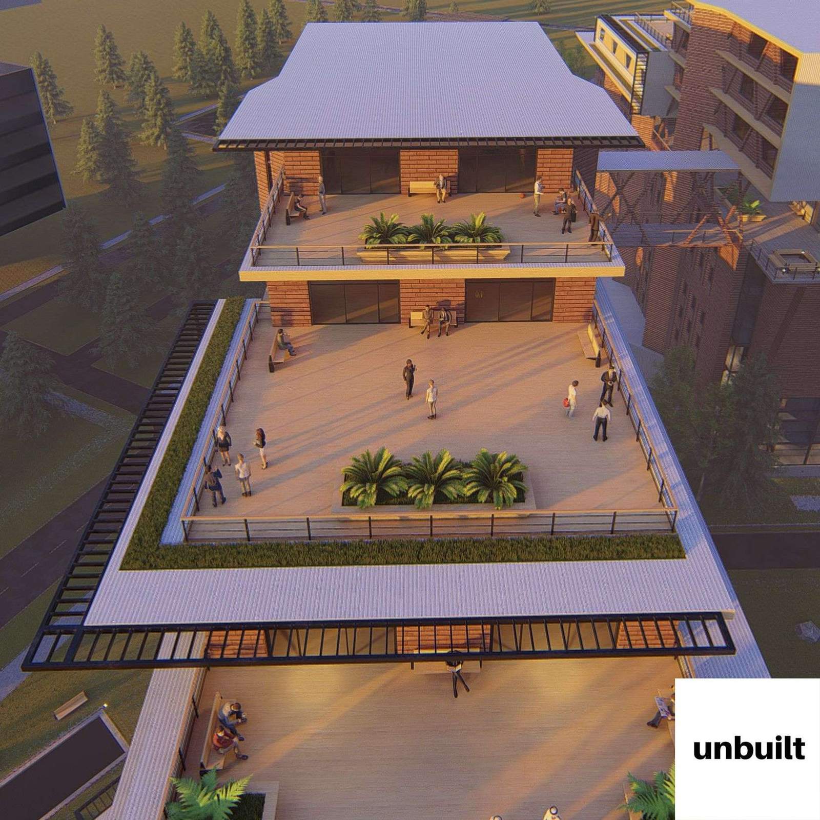 Rooftop Conceptual Design | Unbuilt Studio | Lumion Visualization | Institutional Design Ideas |