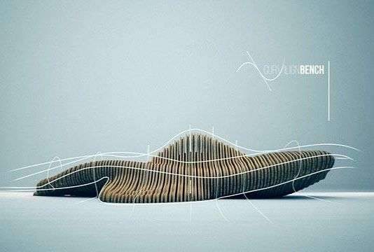 Parametric Design, the Curvilign Bench, a product and interior design concept by Clément Loyer.…