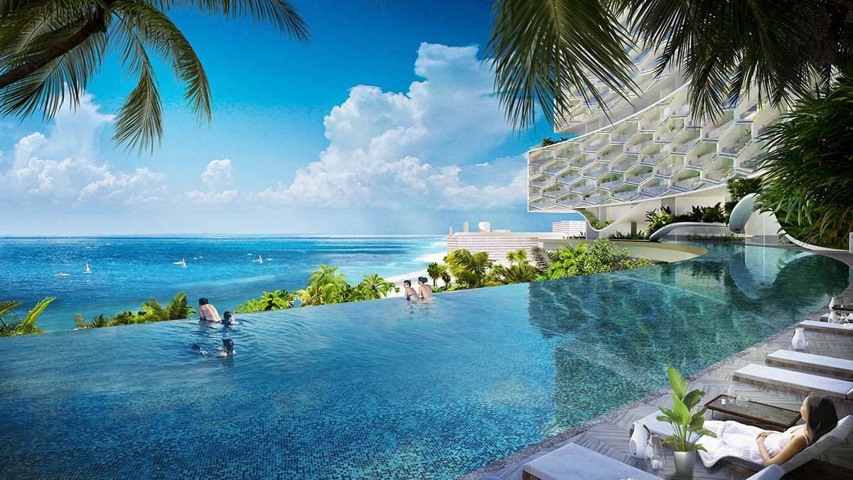 تصميم منتجع استوائي عمودي بحدائق معلقة في الصين