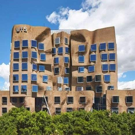 Frank Gehry’s “paper bag” business school in Sydney. The building’s curvy structure – created…