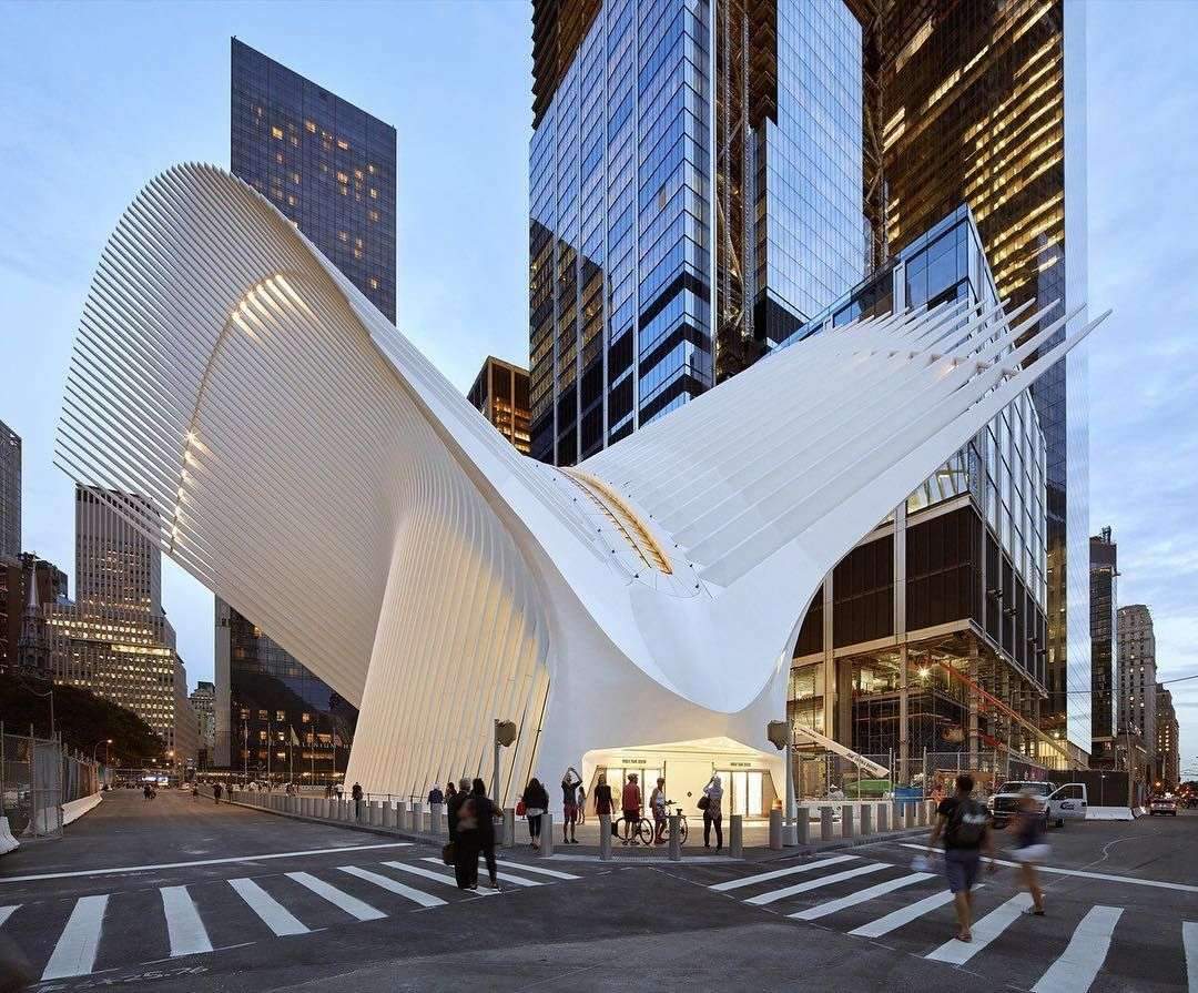 World Trade Center Transportation Hub / Santiago Calatrava. Opened in 2016 Hufton+Crow The arched,…