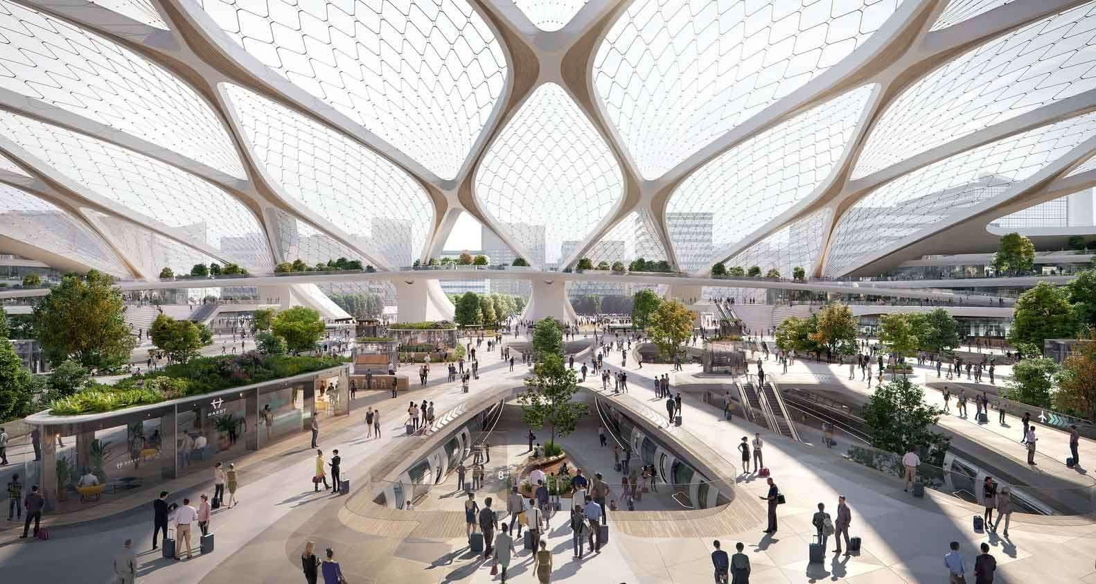 UNStudio Shares Vision for Tessellated Hyperloop Station