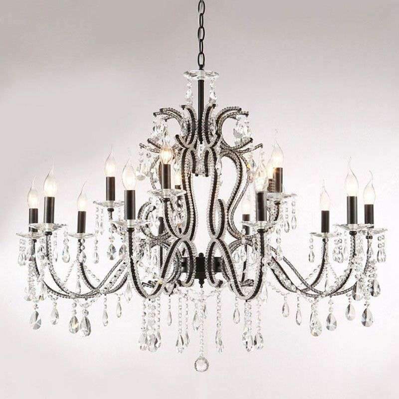 Lighting Luxury Chandeliers Light K9 Crystal Chandeliers Lustre Villa Black Chandeliers Light Lighting – 5 Head Chandelier