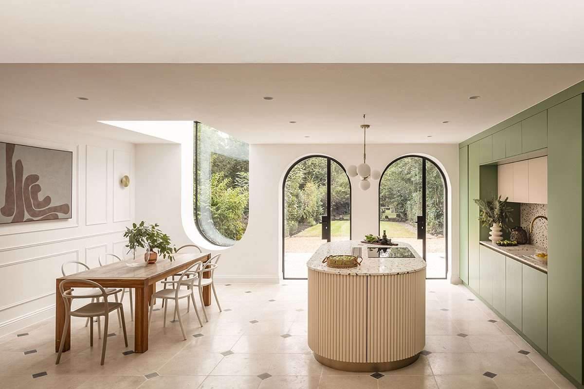 Creating green interiors with arched doors by Studio Jayga Architects