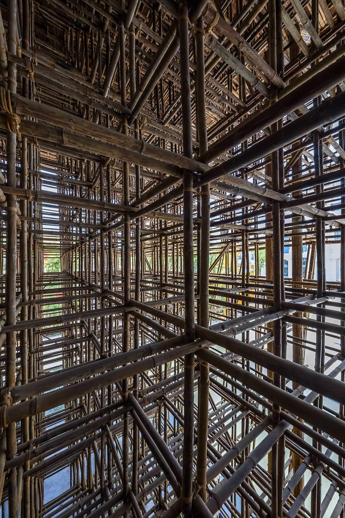 42000 bamboo reeds used to build a welcome center in Vietnam