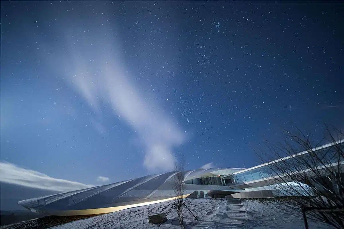 Designing a business center like a giant white tent