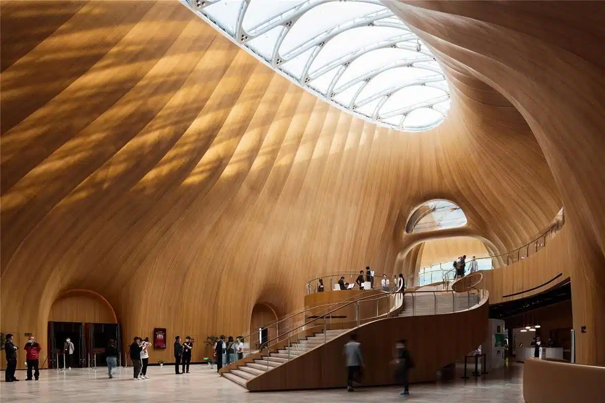 Designing a business center like a giant white tent