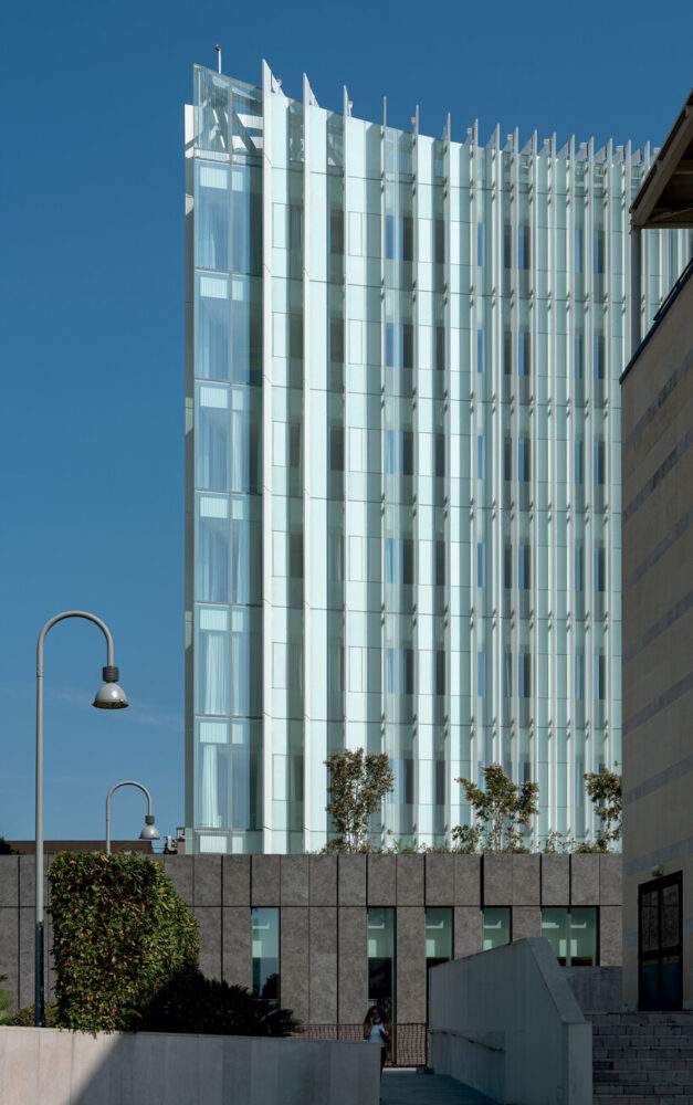 mario cucinella completes iceberg-like hospital in milan with façades of ceramic fins