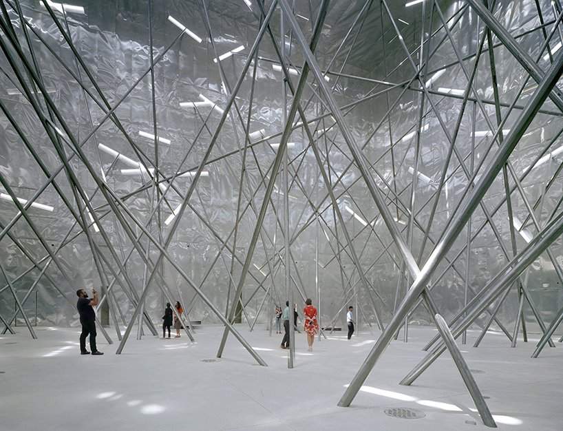 a web of tilted columns takes over christian kerez's bahrain pavilion at expo 2020 dubai