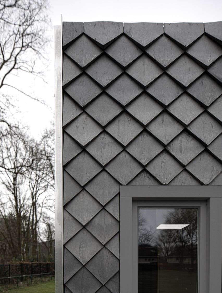 A new range of facade cladding tiles made of recycled PVC construction waste, designed…
