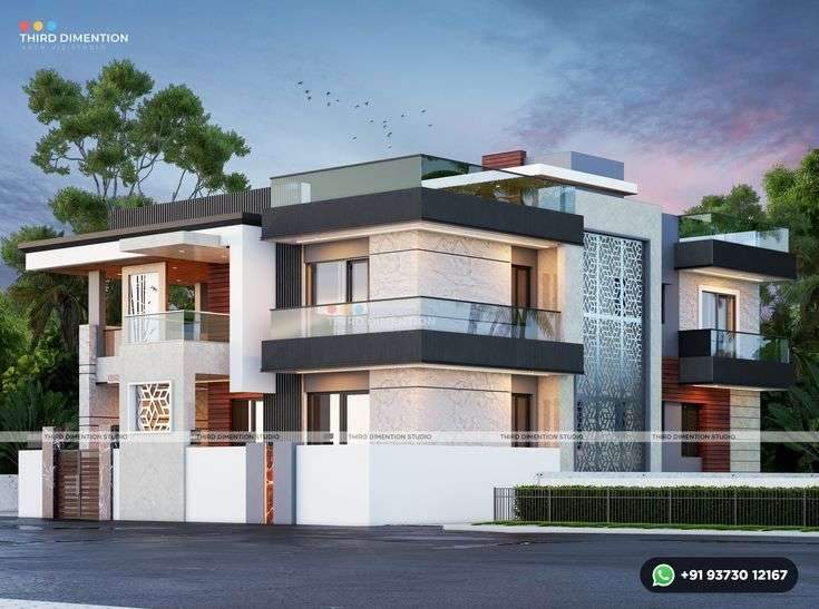 Modern Elevation Design | Third Dimention Studio | +919373012167