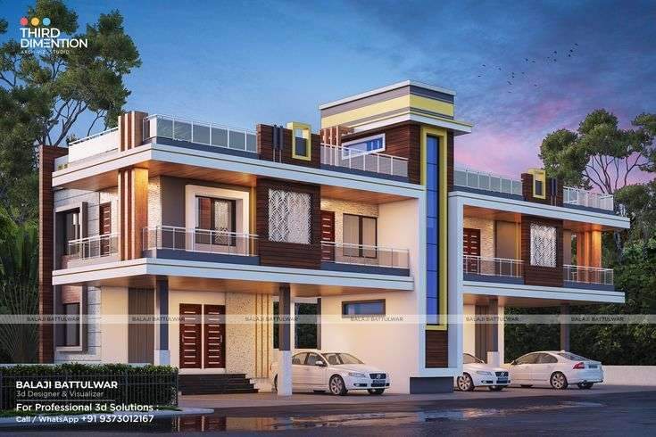 Modern Elevation Design | Third Dimention Studio | +919373012167