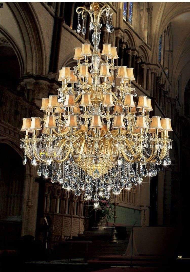 Lampadario di cristallo di lusso europeo Luce attico Lampadario per scale Lampadario per villa Illuminazione 47 luci (larghezza 159 cm H200 cm)