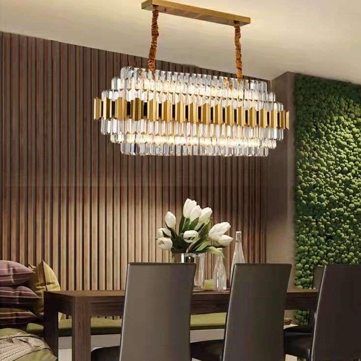 Modern Crystal Chandelier Luxury Living/ Dining Room Ceiling Light Fixture Elegant Bedroom Lamp Villa Hall Decoration Light – 220V-240V / D 39.37 inches* H 15.75 inches