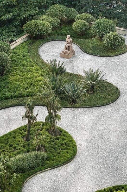 Burle Marx’s first gardens, completed in the early 1930s, borrowed from French planning traditions…