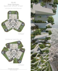 The Eco Tower in Jakarta, Indonesia is approximately one-third of the tower will house…